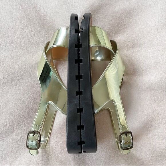 Gold Electric Karma Sandals Size 10 - Picture 4 of 8